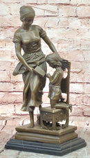Signed Original Milo Mother and Daughter Praying Genuine Bronze Sculpture Statue