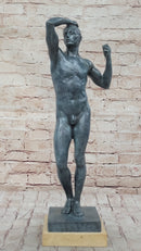 Adam Statue by Famous Rodin Bronze Replication Classical Sculpture Art 20.5''
