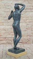 Adam Statue by Famous Rodin Bronze Replication Classical Sculpture Art 20.5''