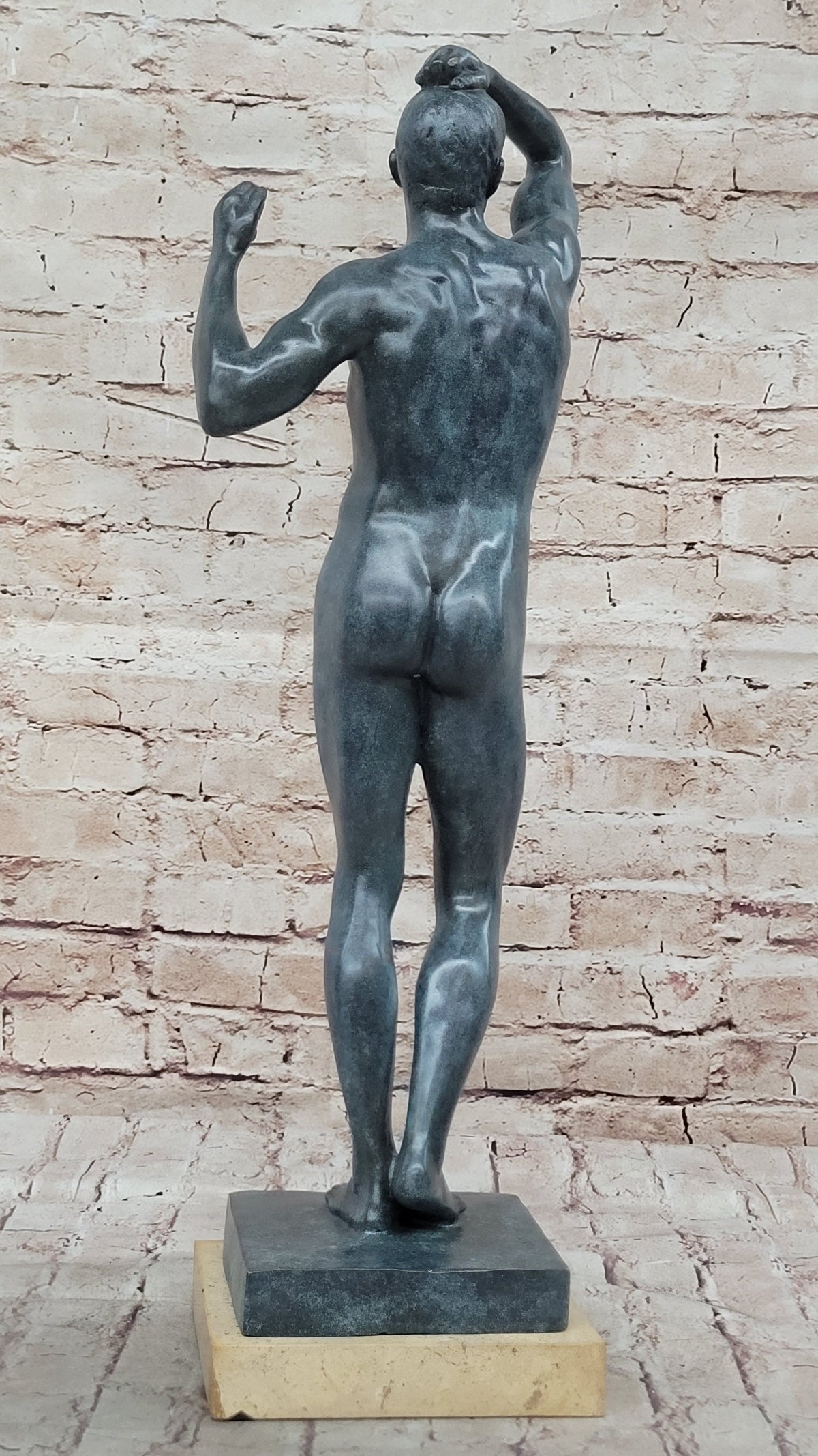 Adam Statue by Famous Rodin Bronze Replication Classical Sculpture Art 20.5''