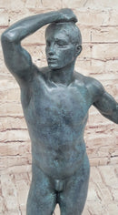 Adam Statue by Famous Rodin Bronze Replication Classical Sculpture Art 20.5''