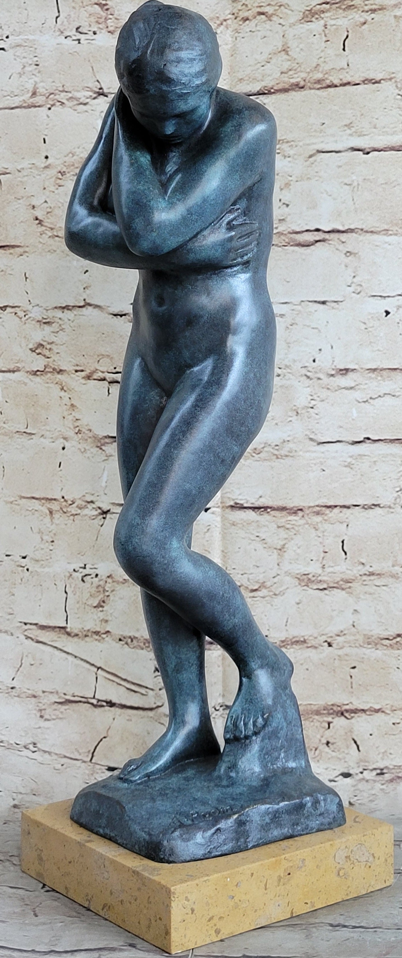 EVE by Auguste Rodin (1880) Bronze Sculpture Green Patina