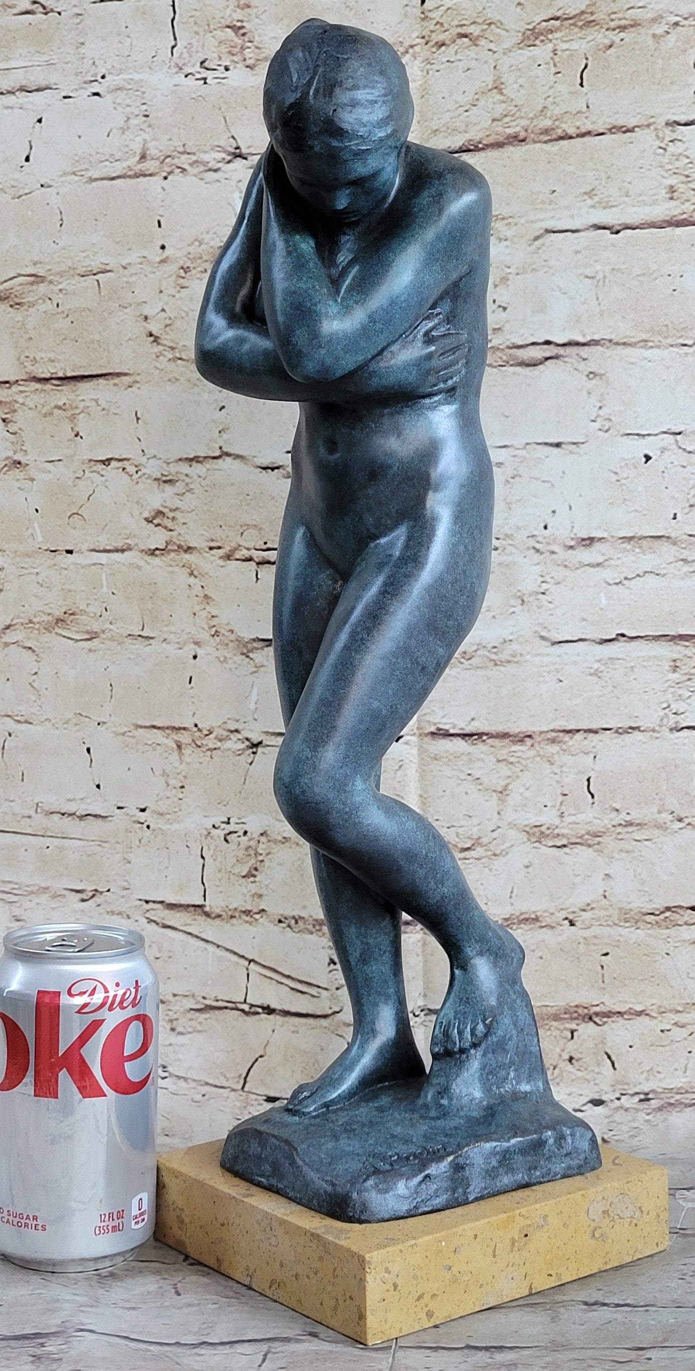 EVE by Auguste Rodin (1880) Bronze Sculpture Green Patina