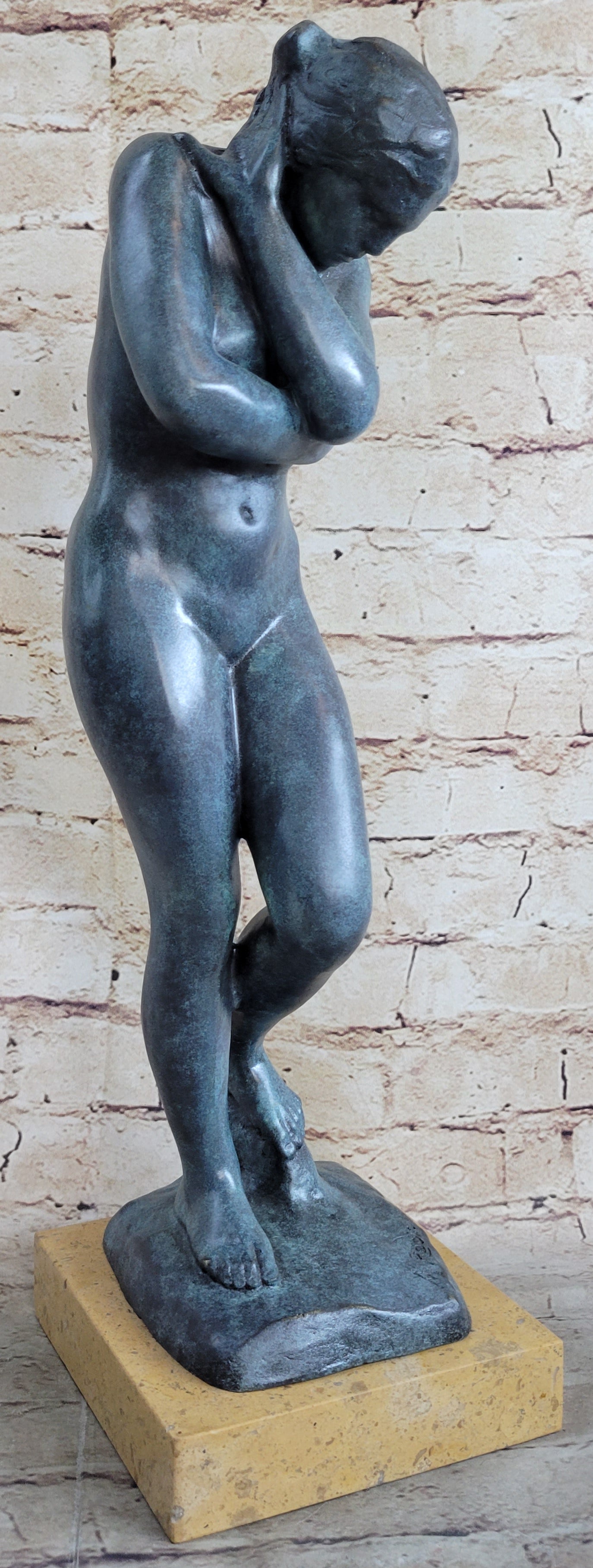 EVE by Auguste Rodin (1880) Bronze Sculpture Green Patina