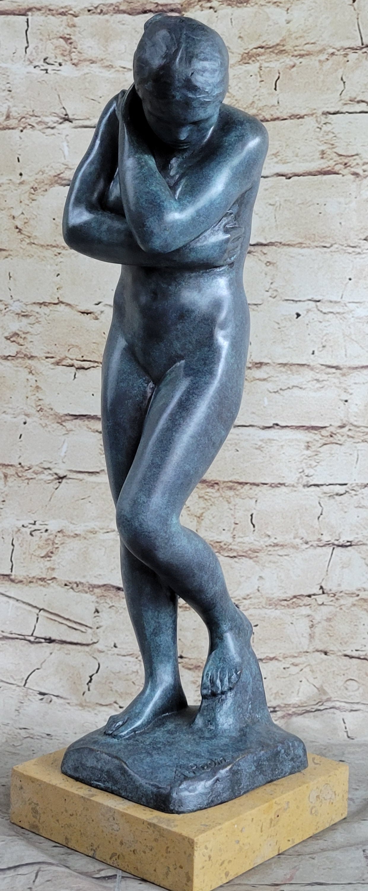 EVE by Auguste Rodin (1880) Bronze Sculpture Green Patina