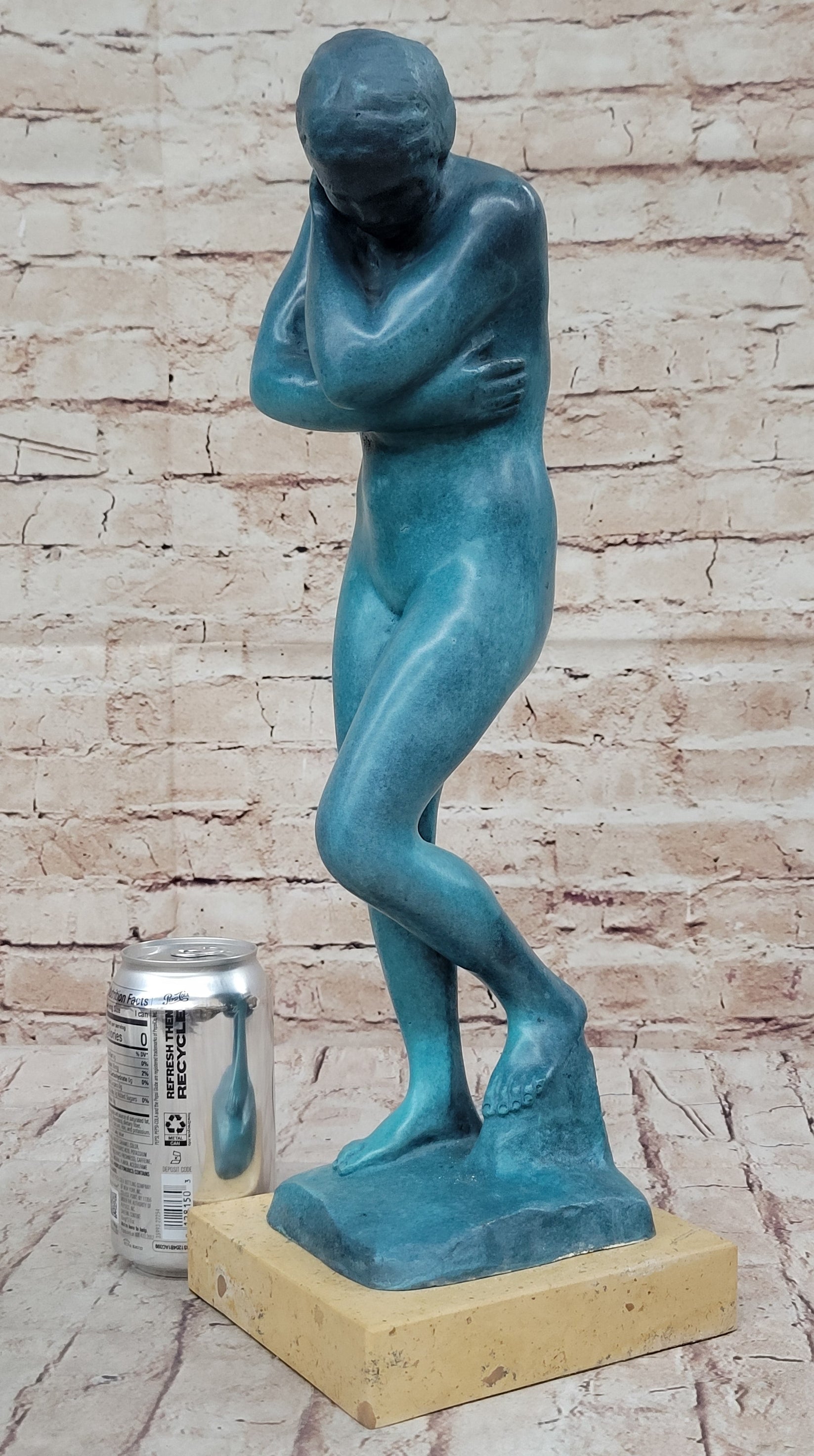 EVE by Auguste Rodin - Nude Female Figure Bronze Sculpture Realism Colorful Patina