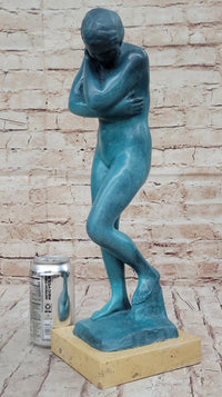 EVE by Auguste Rodin - Nude Female Figure Bronze Sculpture Realism Colorful Patina