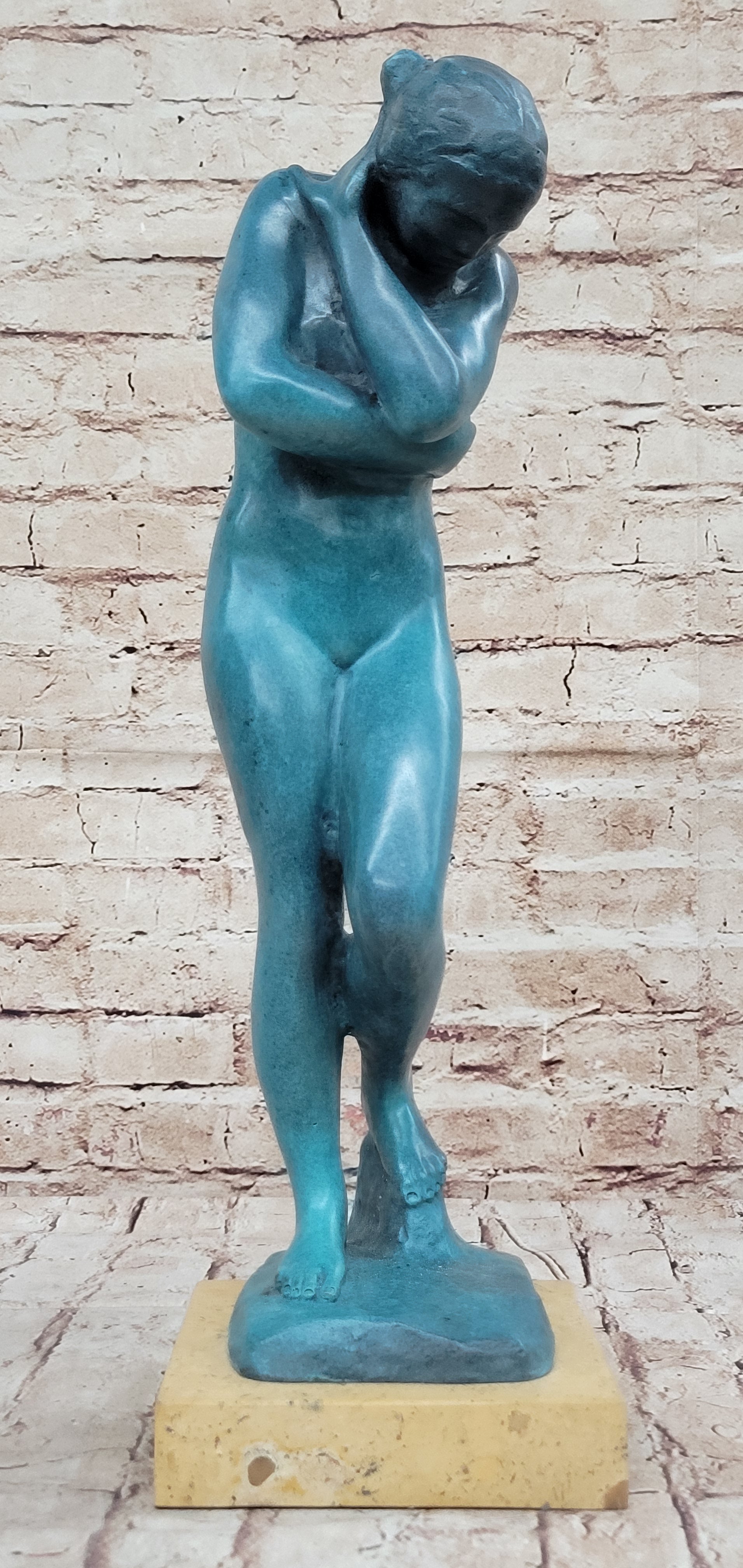 EVE by Auguste Rodin - Nude Female Figure Bronze Sculpture Realism Colorful Patina