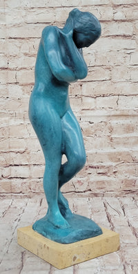 EVE by Auguste Rodin - Nude Female Figure Bronze Sculpture Realism Colorful Patina
