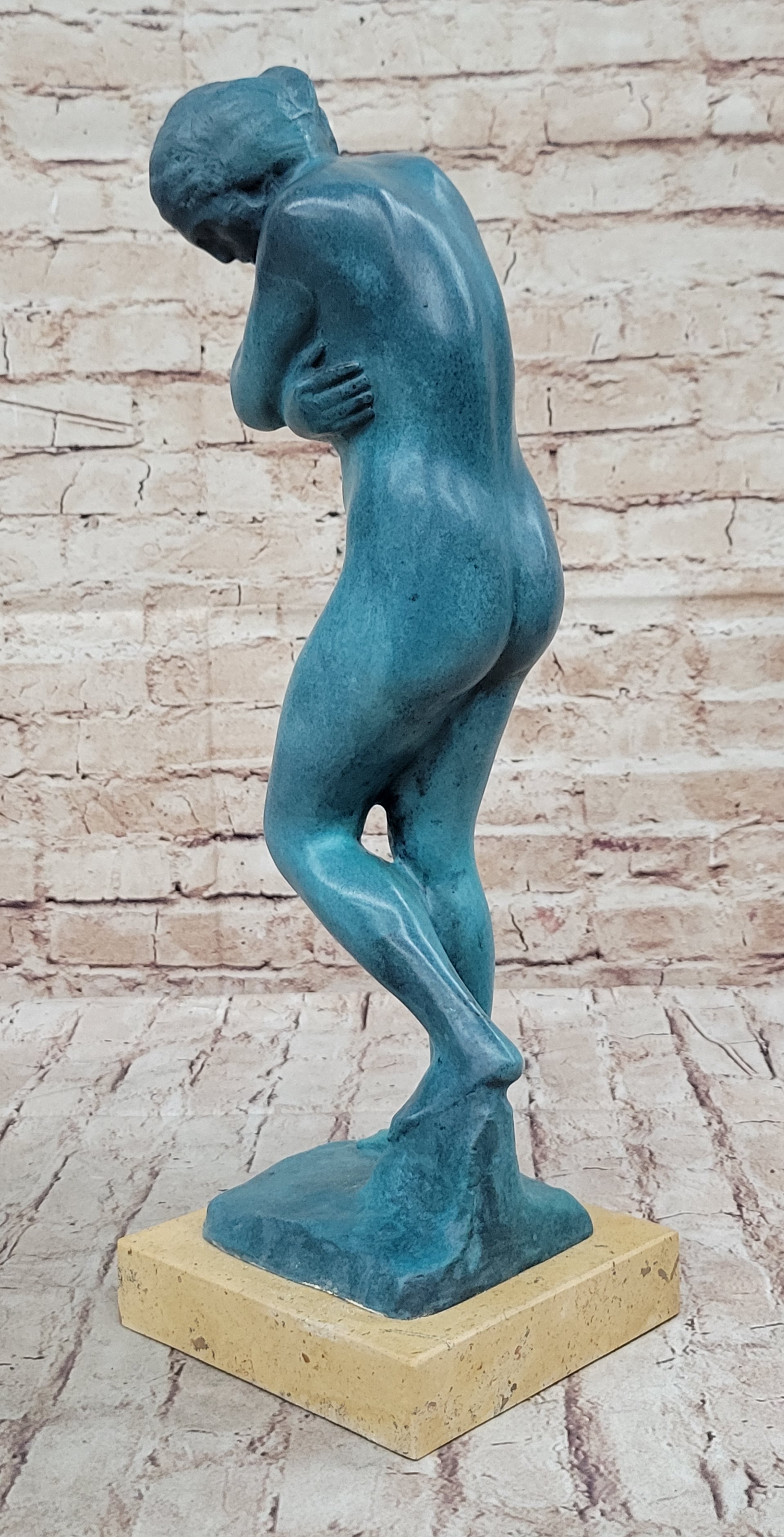 EVE by Auguste Rodin - Nude Female Figure Bronze Sculpture Realism Colorful Patina