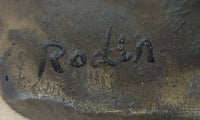 ADAM by Auguste Rodin (1880) Bronze Sculpture on Marble Base