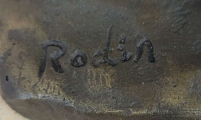 ADAM by Auguste Rodin (1880) Bronze Sculpture on Marble Base