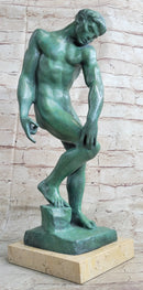 ADAM by Auguste Rodin - Bronze Sculpture with Green Patina