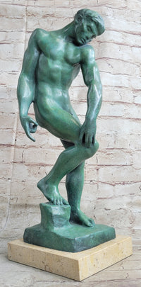 ADAM by Auguste Rodin - Bronze Sculpture with Green Patina