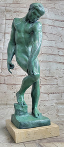 ADAM by Auguste Rodin - Bronze Sculpture with Green Patina