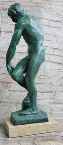 ADAM by Auguste Rodin - Bronze Sculpture with Green Patina