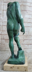 ADAM by Auguste Rodin - Bronze Sculpture with Green Patina