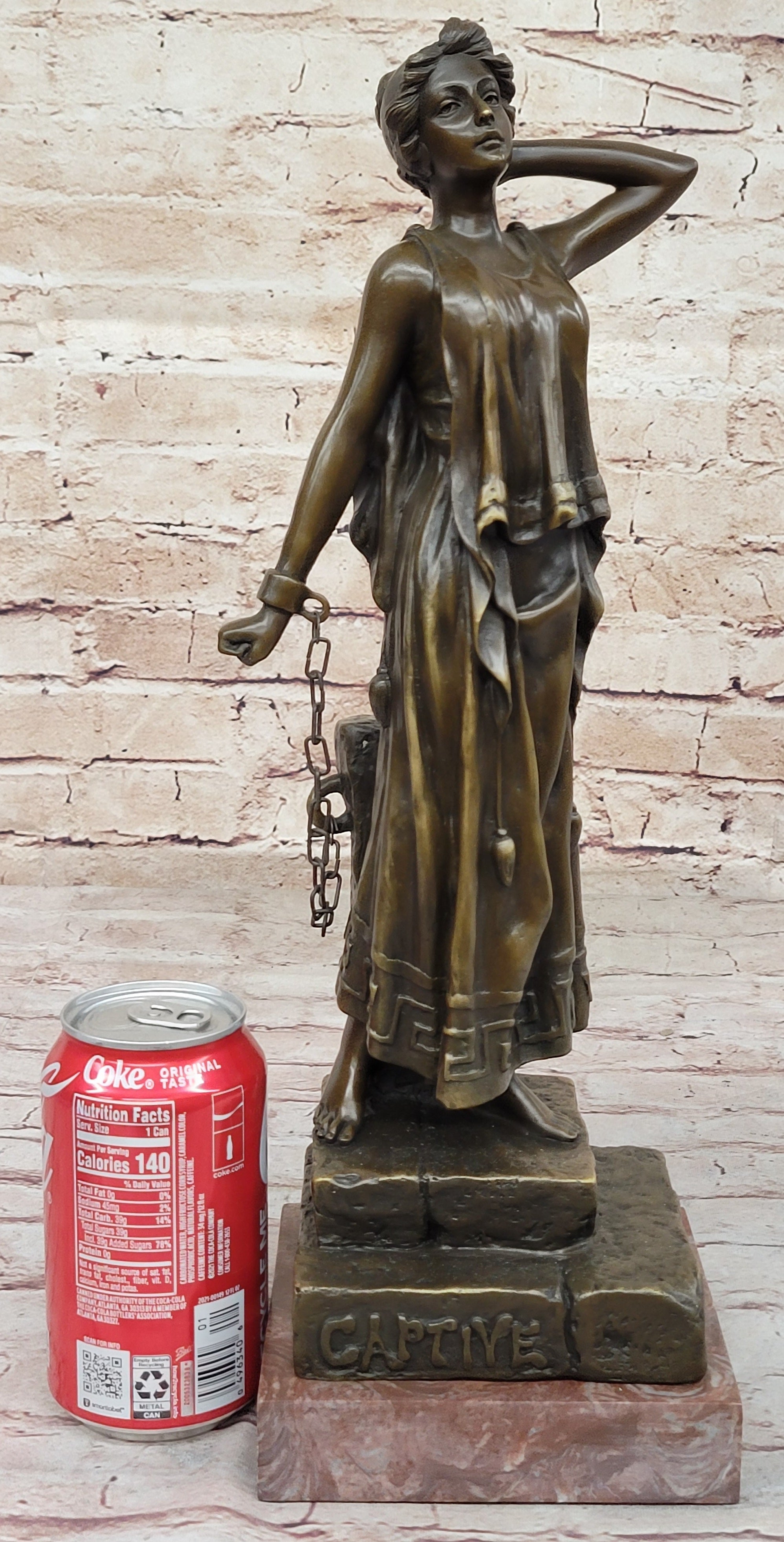 Captive Woman Awaits her Savior - Bronze Sculpture by Villanis