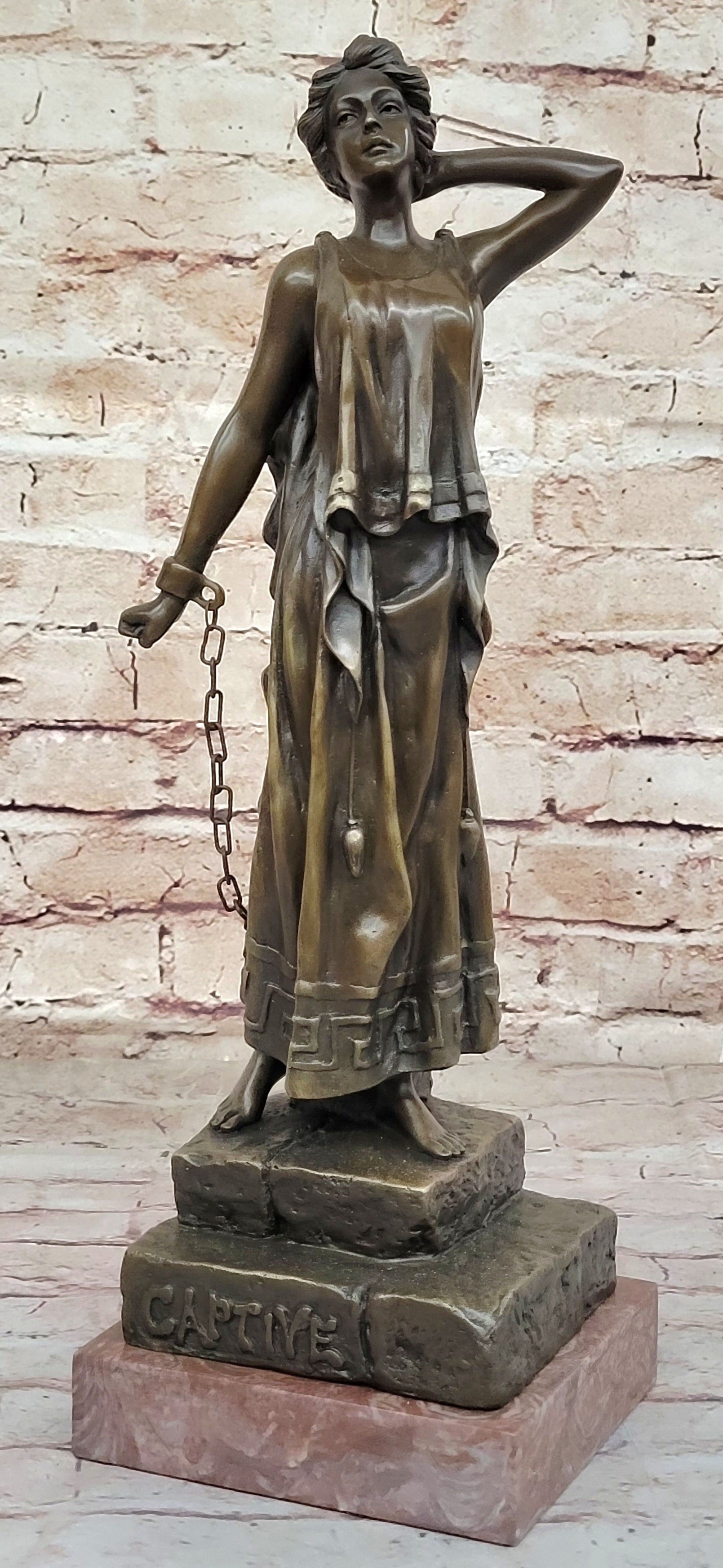 Captive Woman Awaits her Savior - Bronze Sculpture by Villanis