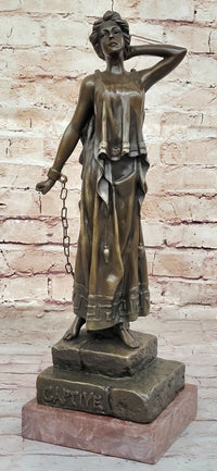 Captive Woman Awaits her Savior - Bronze Sculpture by Villanis
