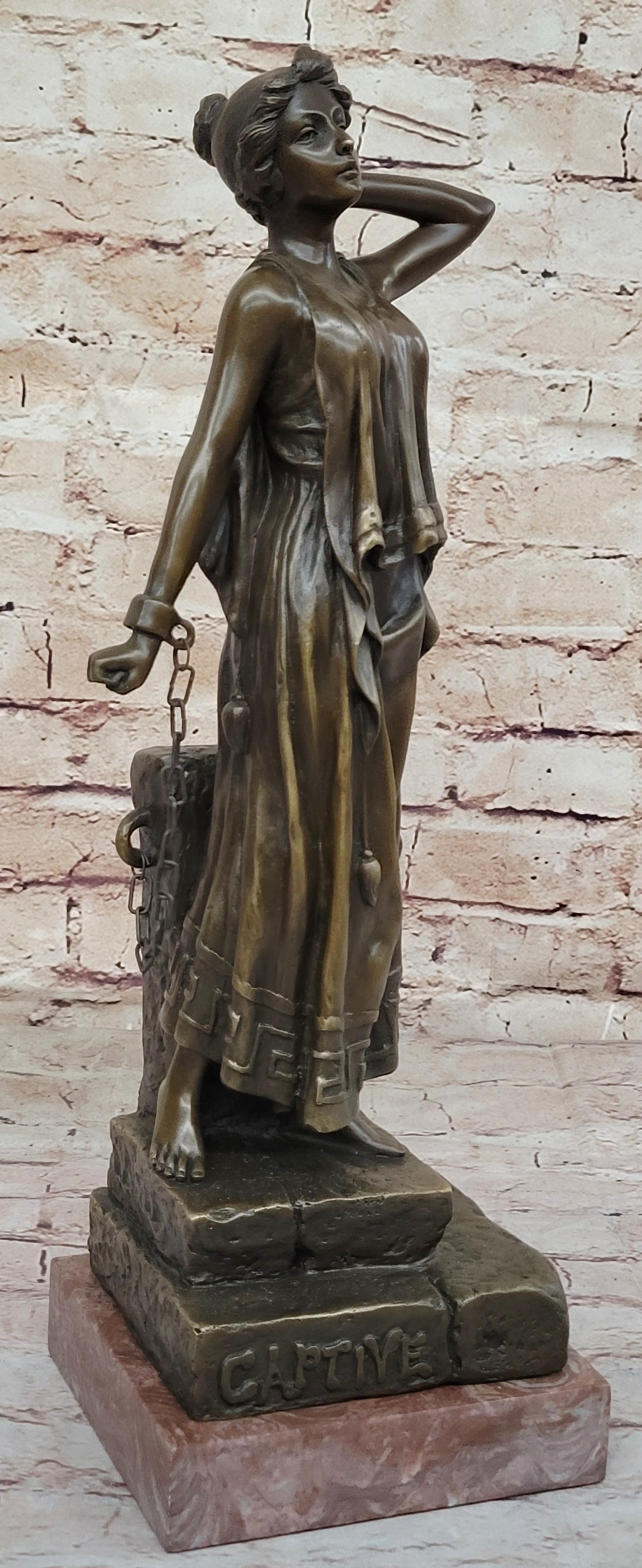 Captive Woman Awaits her Savior - Bronze Sculpture by Villanis