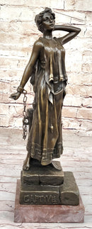 Captive Woman Awaits her Savior - Bronze Sculpture by Villanis