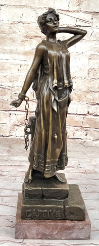 Captive Woman Awaits her Savior - Bronze Sculpture by Villanis