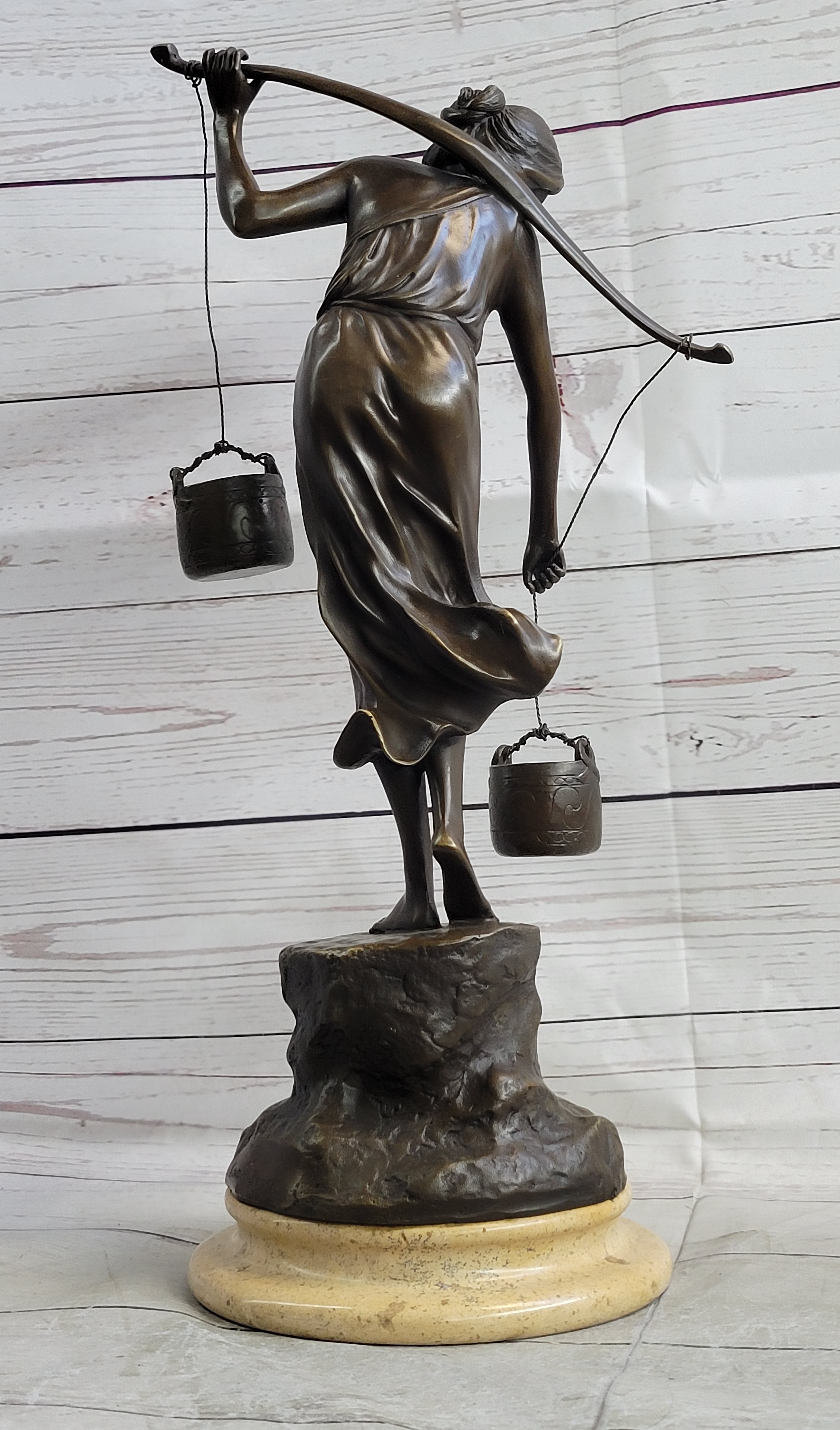 Water Bearer (1910) after Karl P. Kowalczewski Bronze on Marble