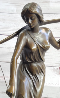 Water Bearer (1910) after Karl P. Kowalczewski Bronze on Marble