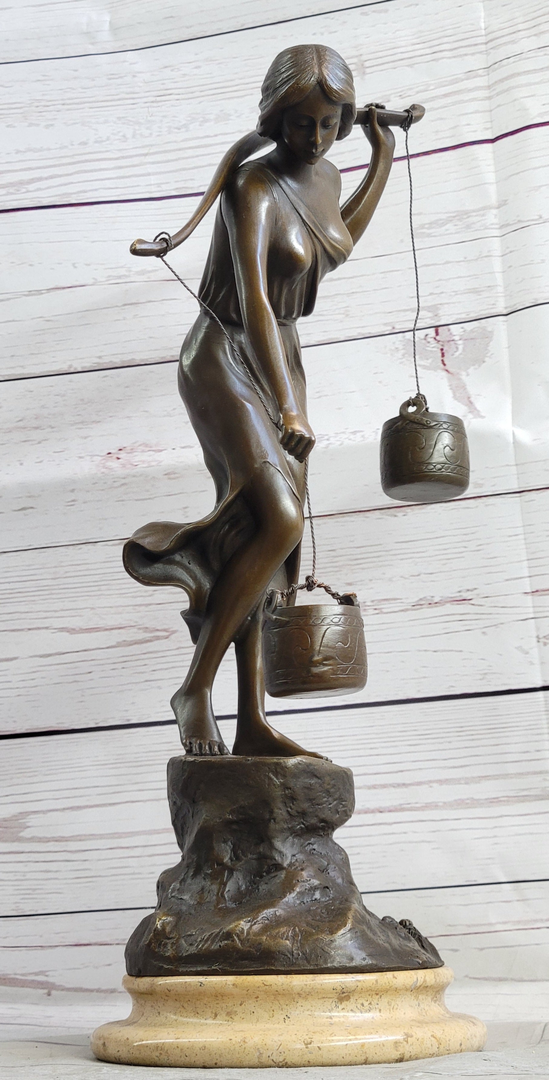 Water Bearer (1910) after Karl P. Kowalczewski Bronze on Marble