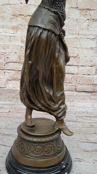 Tambourine Dancer Girl Bronze Sculpture by M.C. Bouay