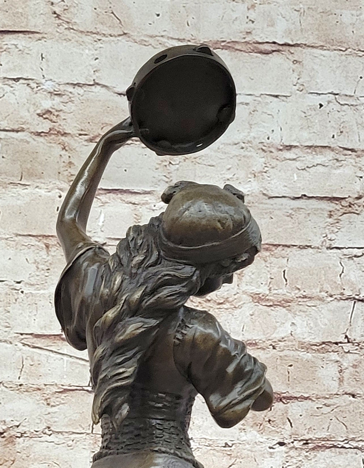 Tambourine Dancer Girl Bronze Sculpture by M.C. Bouay
