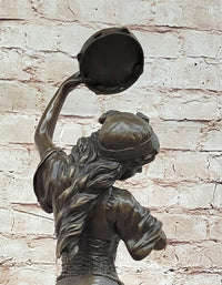 Tambourine Dancer Girl Bronze Sculpture by M.C. Bouay