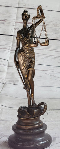 Bronze Blind Lady of Justice Scales Law Lawyer Office