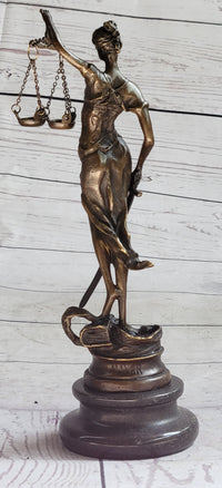 Bronze Blind Lady of Justice Scales Law Lawyer Office