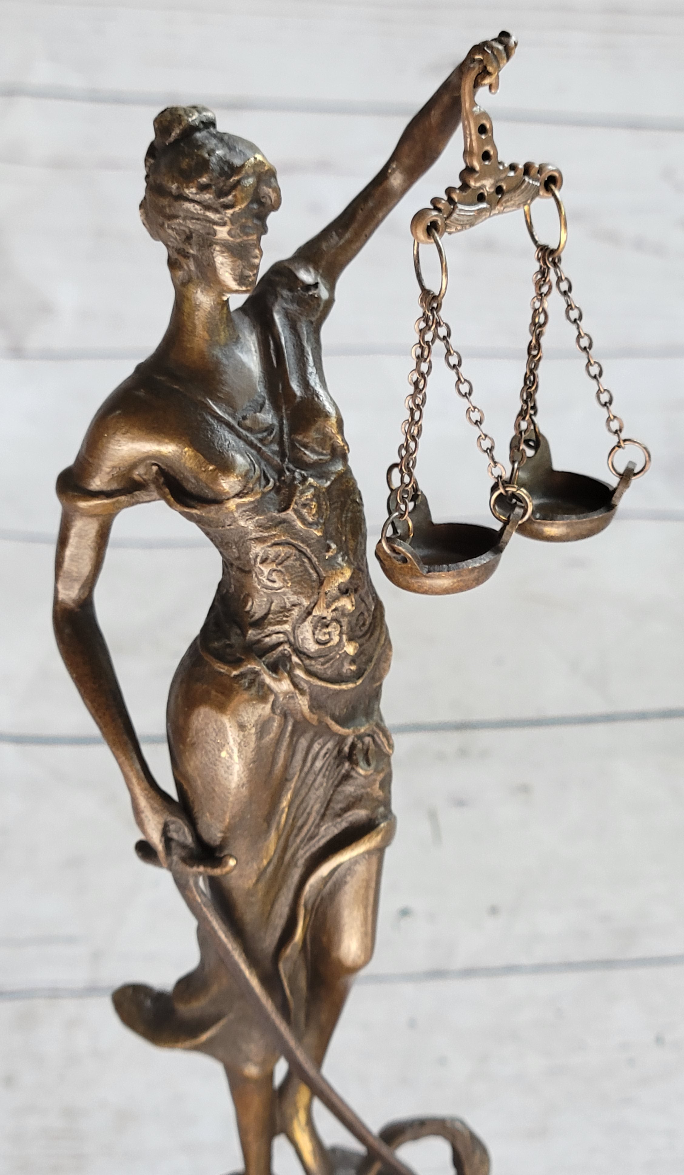 Bronze Blind Lady of Justice Scales Law Lawyer Office