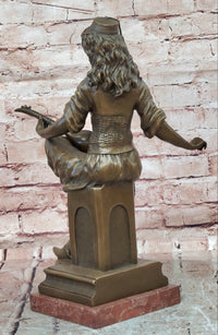 A Fine Quality Genuine Bronze Sculpture of a Lady Playing a Lute by Milo Statue