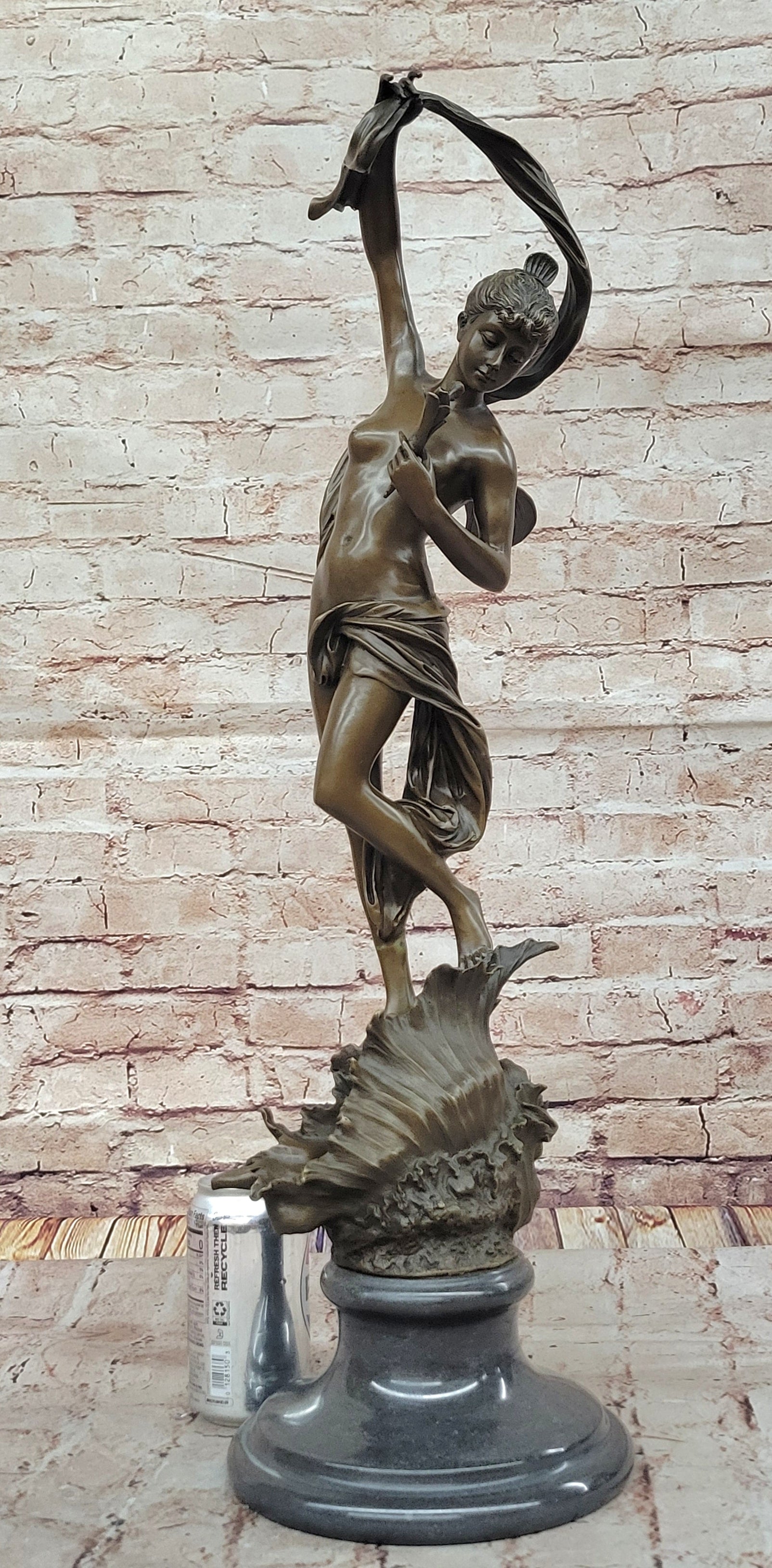 Z. Madrassi “Venus Emerging from a Conch Shell” Bronze Sculpture