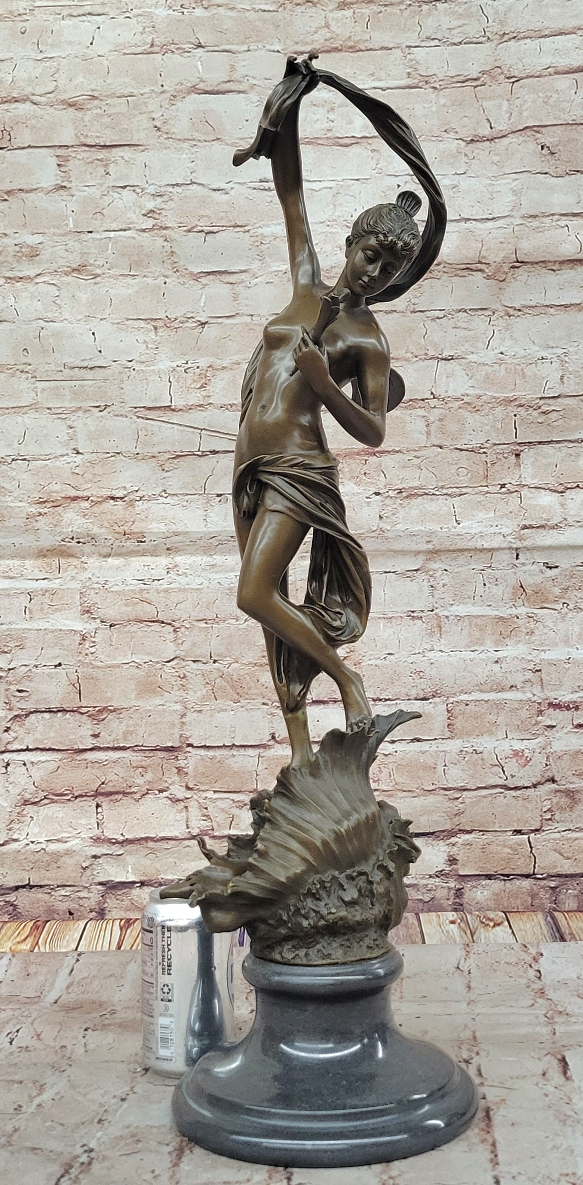 Z. Madrassi “Venus Emerging from a Conch Shell” Bronze Sculpture