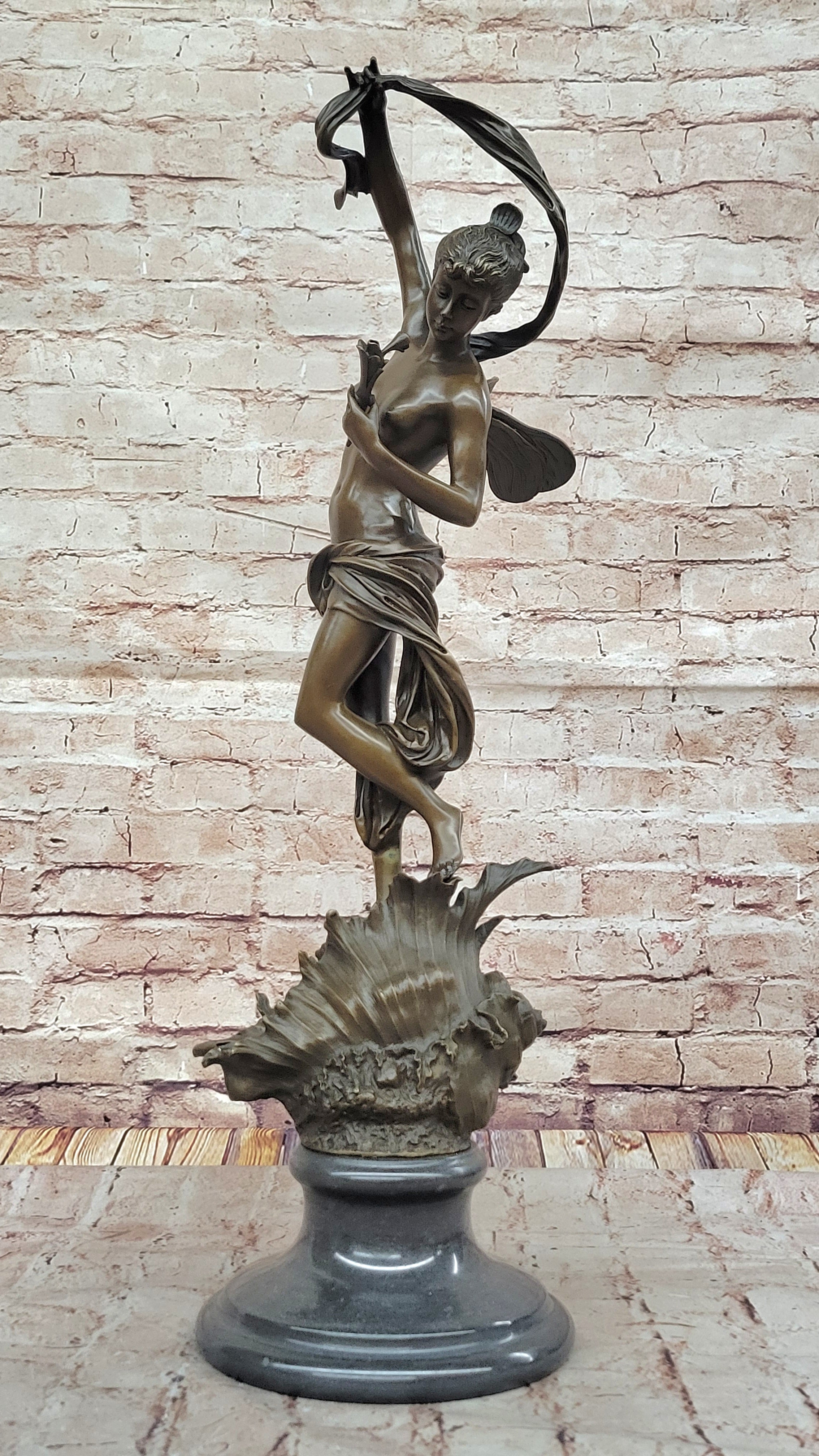 Z. Madrassi “Venus Emerging from a Conch Shell” Bronze Sculpture