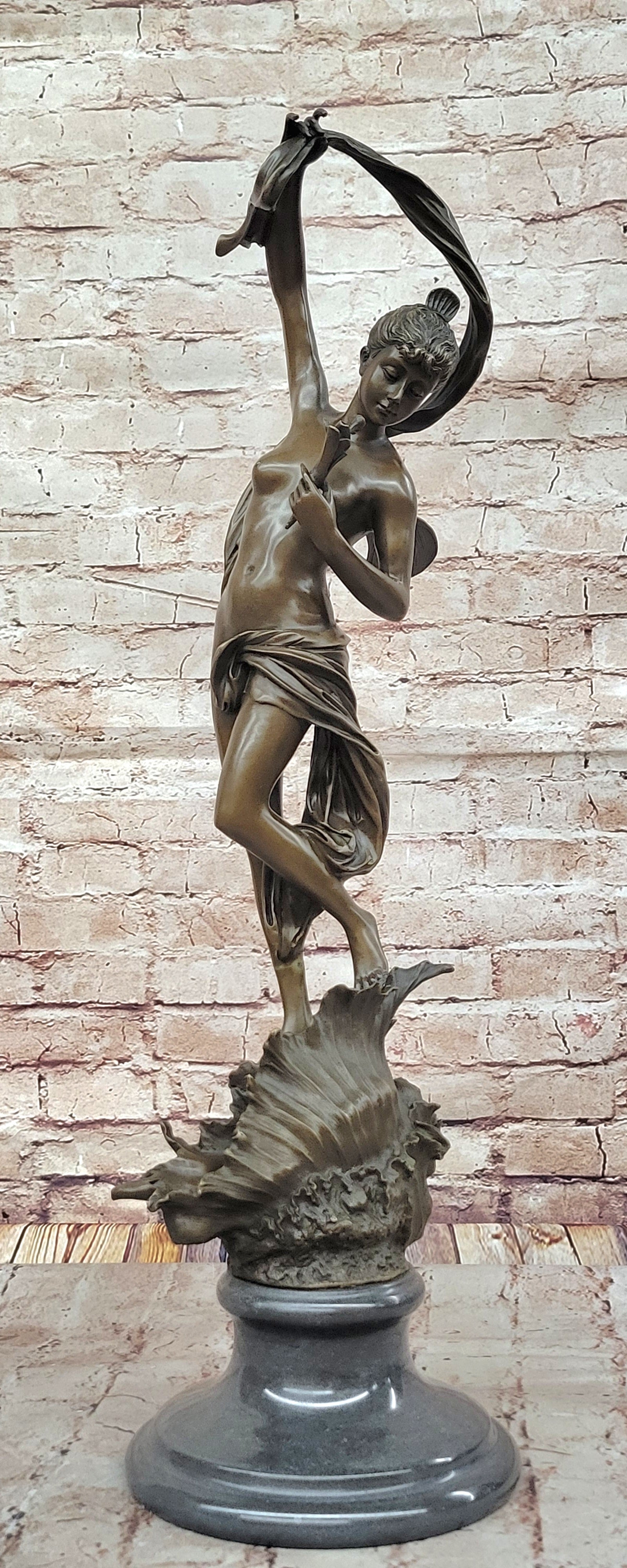 Z. Madrassi “Venus Emerging from a Conch Shell” Bronze Sculpture