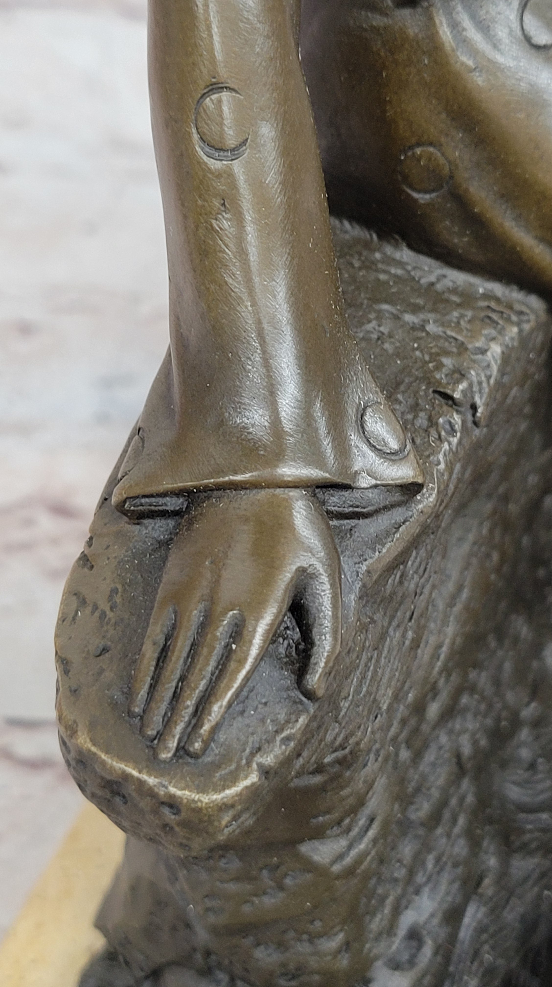 Woman with Large Hat and Dog - Bronze Art Deco by Milo
