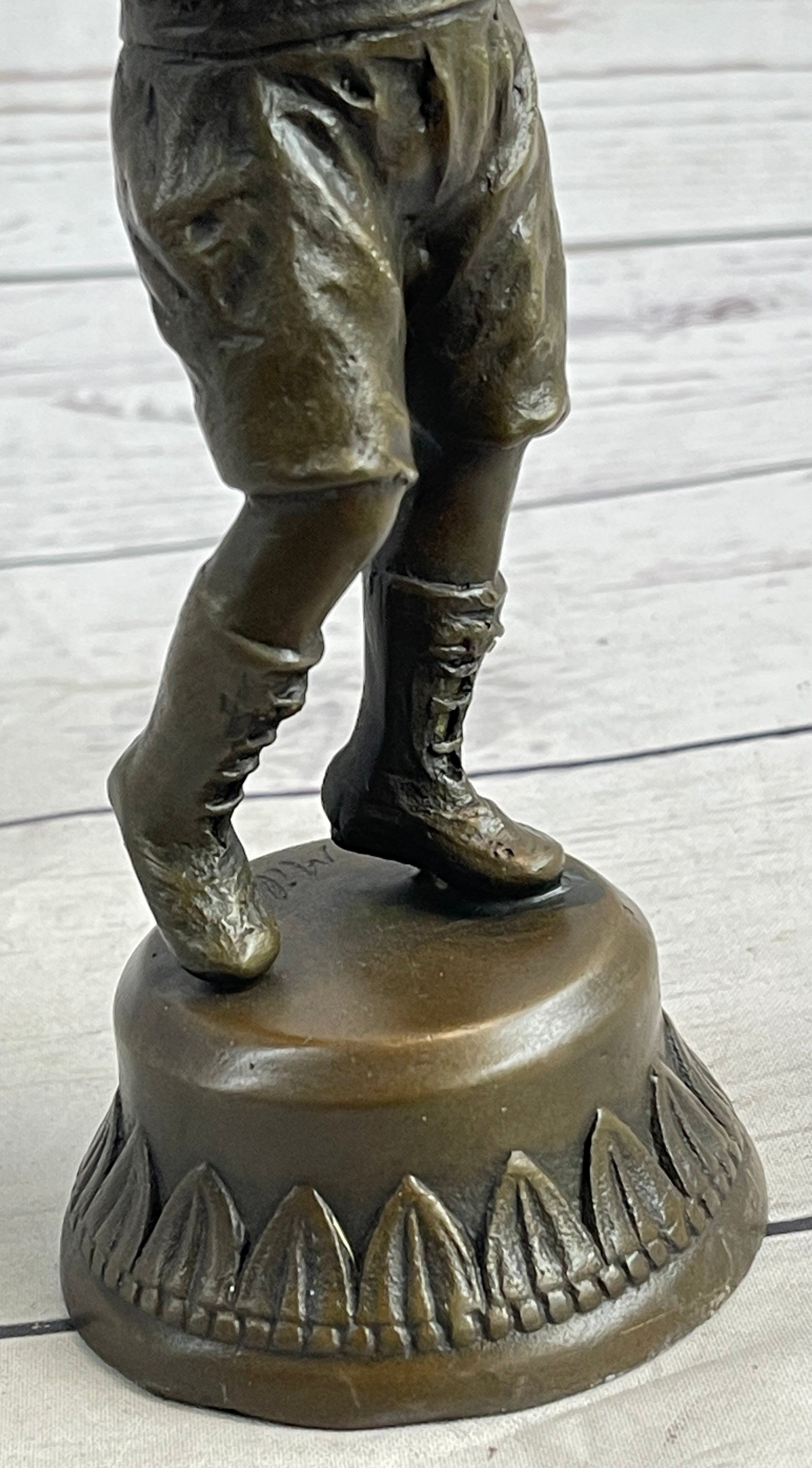 Bronze Sculpture of Child Holding Bird - Signed Milo Art