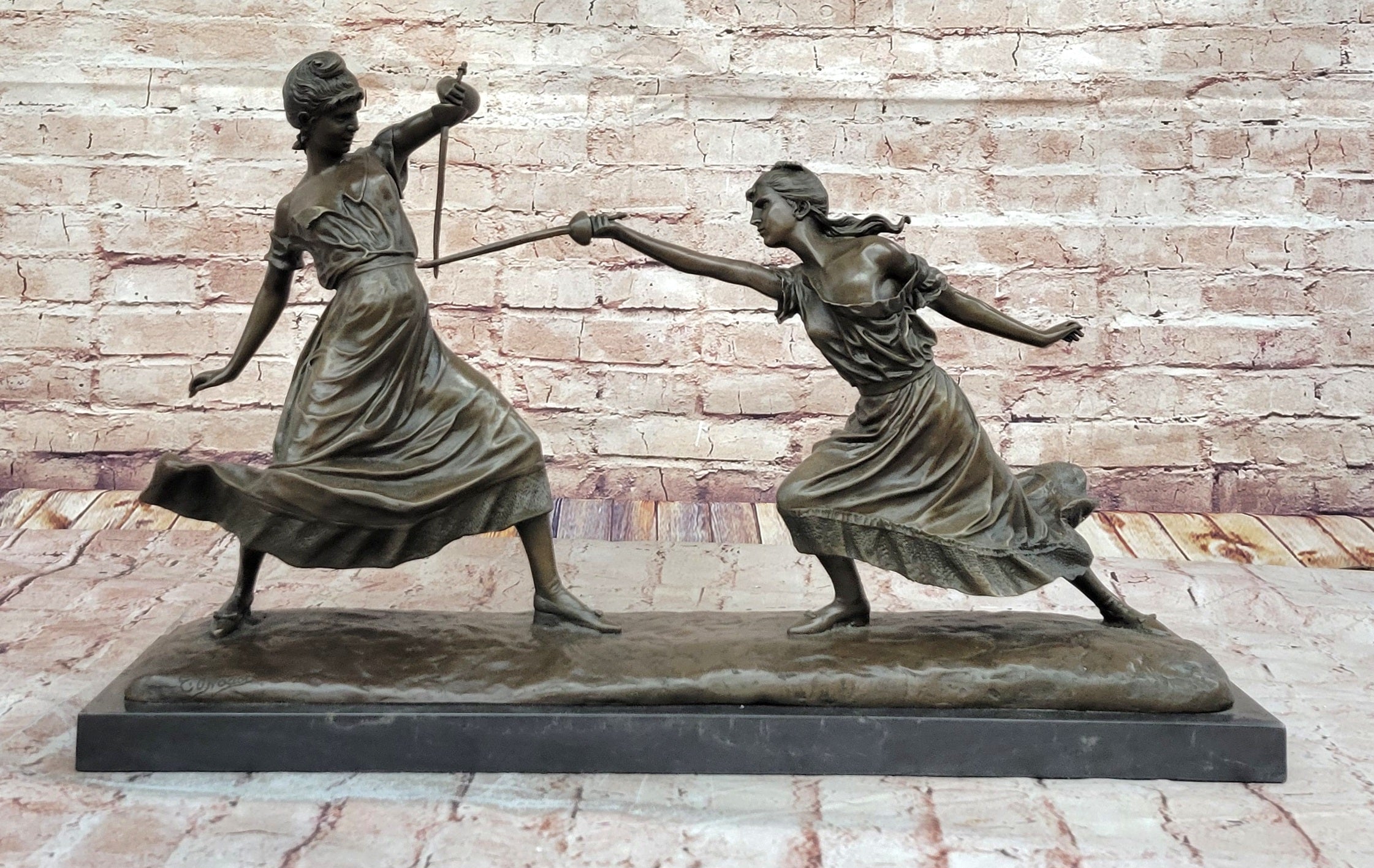 Femmes Fatales Bronze After Edouard Drouot Fencing Foil