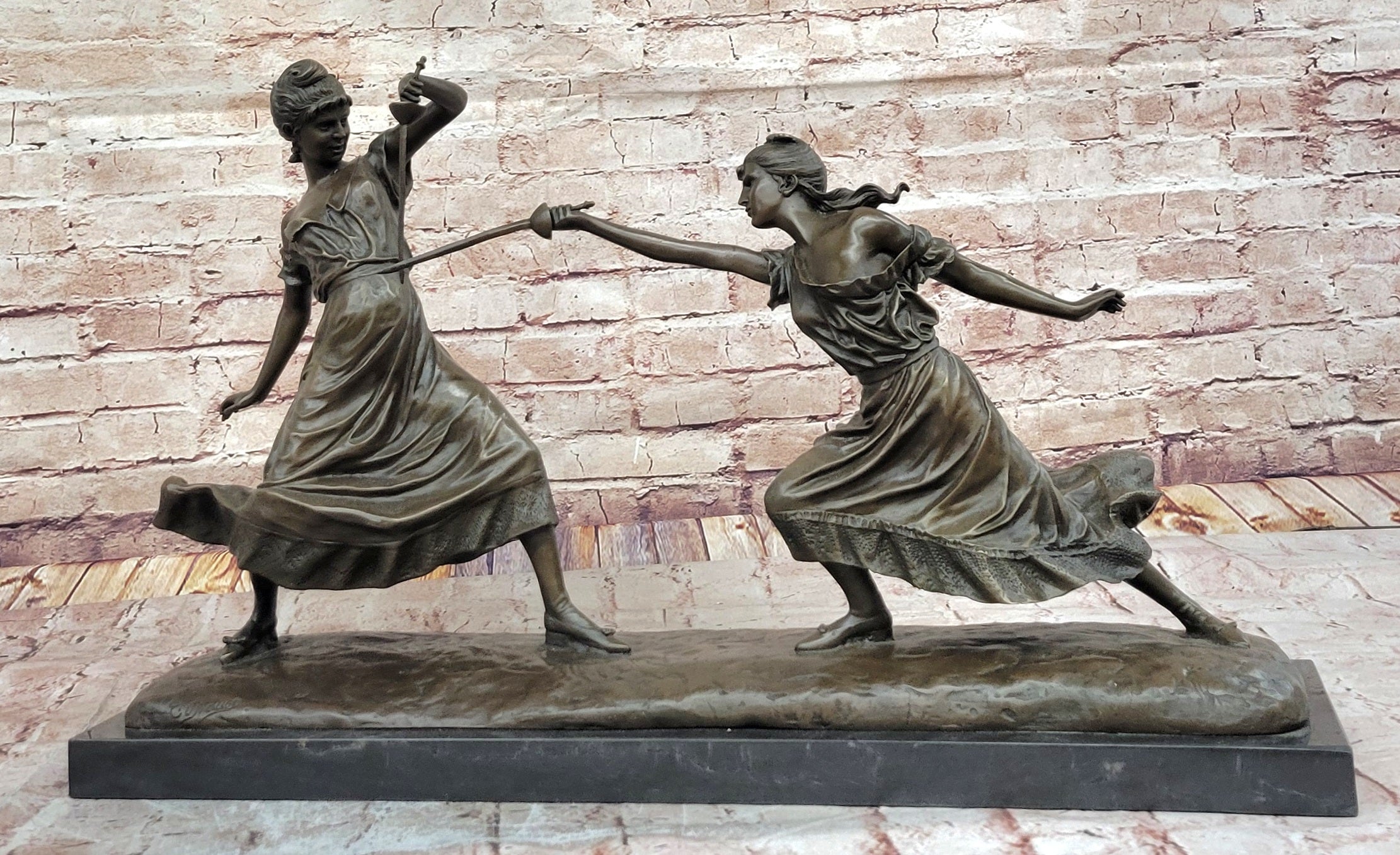 Femmes Fatales Bronze After Edouard Drouot Fencing Foil