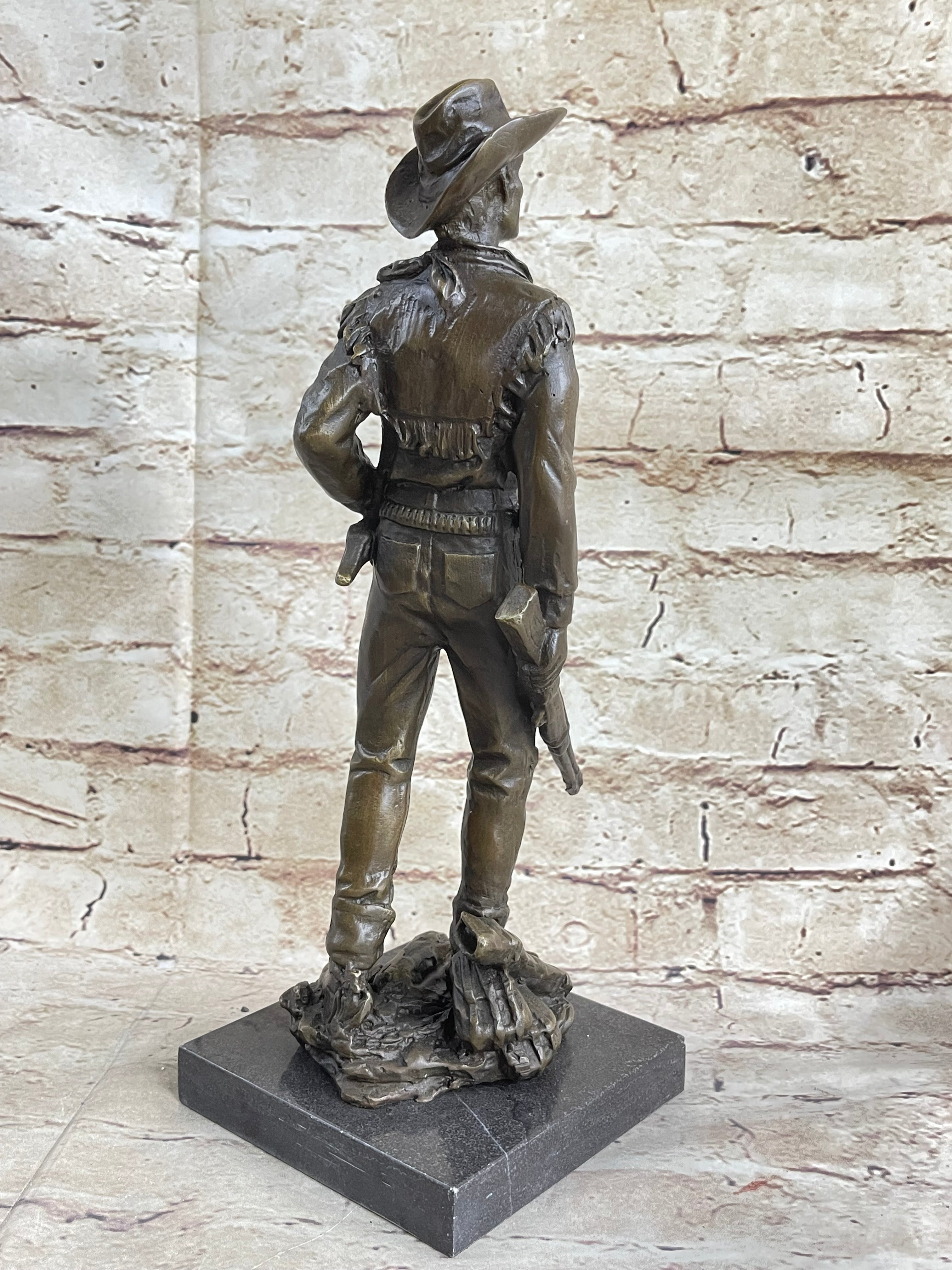 Classic Cowboy by Milo Bronze Sculpture Marble Base