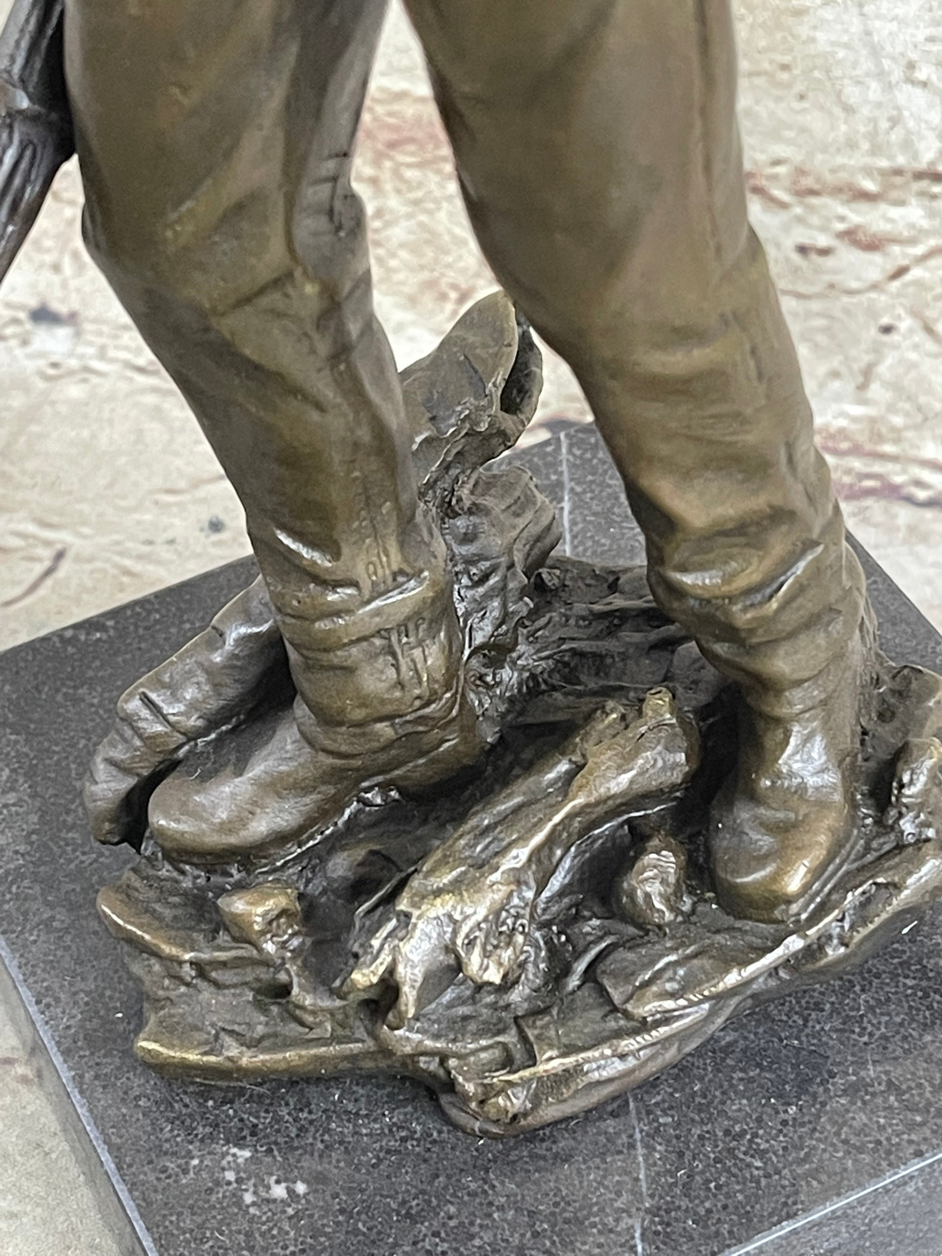 Classic Cowboy by Milo Bronze Sculpture Marble Base