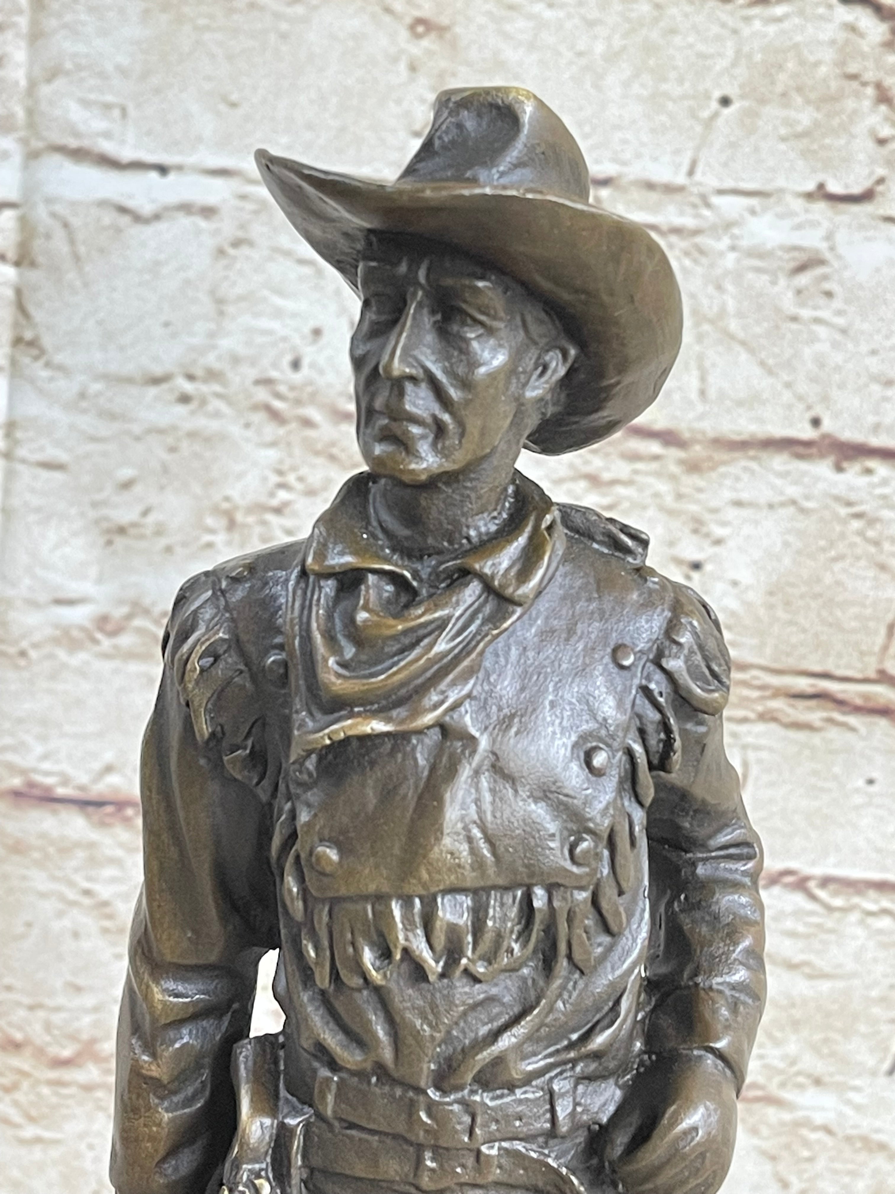 Classic Cowboy by Milo Bronze Sculpture Marble Base