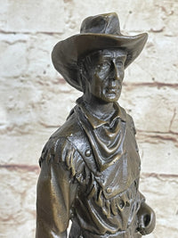 Classic Cowboy by Milo Bronze Sculpture Marble Base