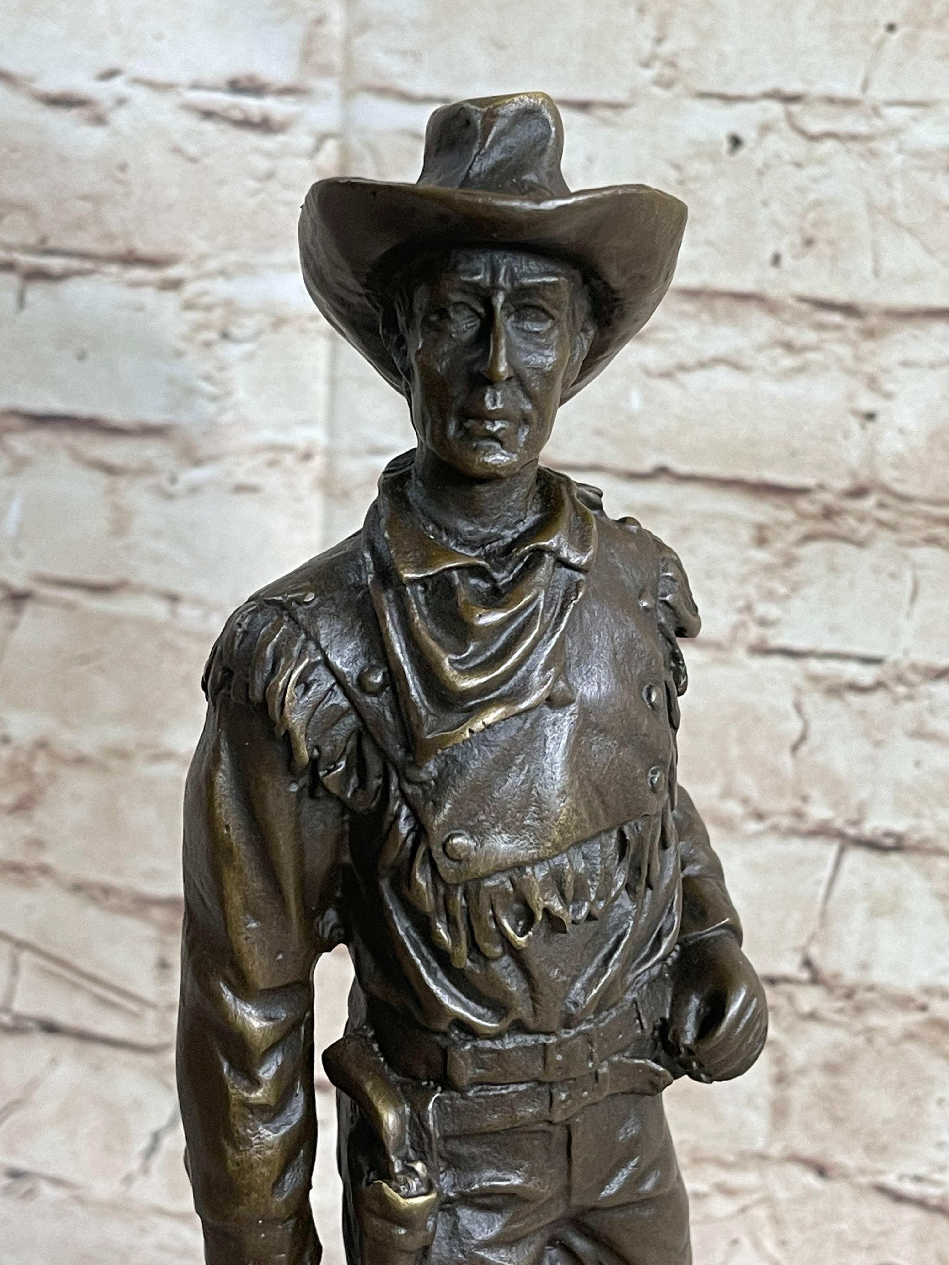 Classic Cowboy by Milo Bronze Sculpture Marble Base